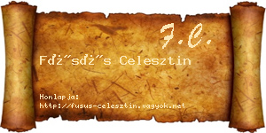 Füsüs Celesztin névjegykártya